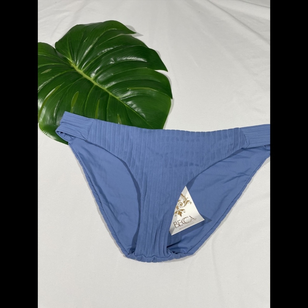 NWT‎ Becca Loreto Ribbed Bikini Bottoms in Mist Blue [SZ Large ] - Picture 5 of 10